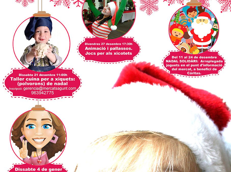 El mercado de Sagunto se llena de solidaridad y diversión infantil por navidad