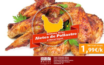 🐔 SETMANA DE LES ALETES DE POLLASTRE 🐔 al Mercat Sagunt (Del 14 al 19 nov.)